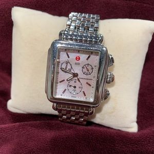 MICHELE Deco Mother of Pearl Chronograph Watch